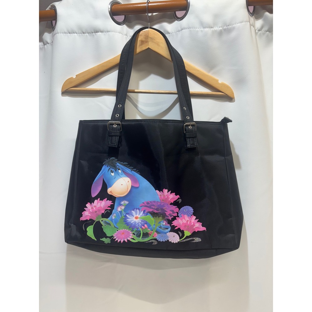 Disney Eeyore Tote Bag Women Large Black Floral Winnie the Pooh Shoulder Bag